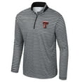 thumbnail image 2 of Men's Colosseum Black Texas Tech Red Raiders Striped Quarter-Zip Top, 2 of 3