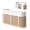 2-meter white rattan, variant on Vakiorn Commercial Reception Desk L Shaped 75 inch with Mobile Filing Cabinet Password Lock 4 Tier Waterproof Counter for Office Lobby Front Desk