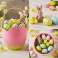 thumbnail image 4 of Cottondale Pink Cracked Egg Easter Basket 8.6" Plastic Spring Candy Pail Bucket, 4 of 4