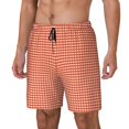 thumbnail image 2 of Balery Orange Gingham Mens Swim Trunks Swim Shorts for Men Quick Dry Inseam Beach Shorts with Compression Liner Pocket-3X-Large, 2 of 9