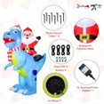 thumbnail image 3 of 8FT Dinosaur Christmas Inflatable, Christmas Inflatables Outdoor Decoration, Santa Claus Rides a Dinosaur Christmas Inflatable with Built-in Led Lights for Outdoor Party Lawn Garden Decoration, 3 of 6
