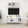 thumbnail image 2 of vidaXL TV Stand Set TV Console Unit 2 Piece High Gloss Black Engineered Wood, 2 of 64