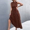 thumbnail image 3 of Vestido de cuello alto, vestido con estampado de lunares, vestido midi con cinturón, vestido con estampado de lunares, funcionalidad versátil, 3 of 6