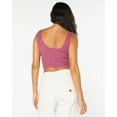thumbnail image 4 of Roxy Women's Mele Script Cropped Ribbed Tank Top Tee T-Shirt (X-Small, Burgundy), 4 of 6