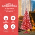 thumbnail image 4 of Mayhihi 4ft Lighted Red Christmas Tree with 50 Warm White Lights, Small Tinsel Artificial Holiday Tree for Indoor Spaces, 4 of 7