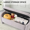 thumbnail image 5 of Storage Bench with Lamb Fleece Fabric, Upholstered Ottoman with Spacious Hidden Storage for Bedroom, Living Room, Entryway, No Assembly Required, Grey, 5 of 13