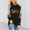 thumbnail image 1 of Hauts pour Femmes Chic Décontracté 2023 Mode Imprimé Manches Longues Blouse Col Rond Rayé Chandails à Capuchon Décontractés Costumes d'Halloween pour Femmes en Liquidation, 1 of 5
