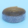 thumbnail image 2 of 1m Rhinestone Crystal Glass Mesh Banding Iron on Applique Wedding Dress Shoes Trim (Blue), 2 of 8