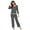 Gray, variant on LYMAYTER Women T-Shirt Pajamas Outfit Long Sleeve Soft Sleepwear Solid Color Loungewear Set S-XXL