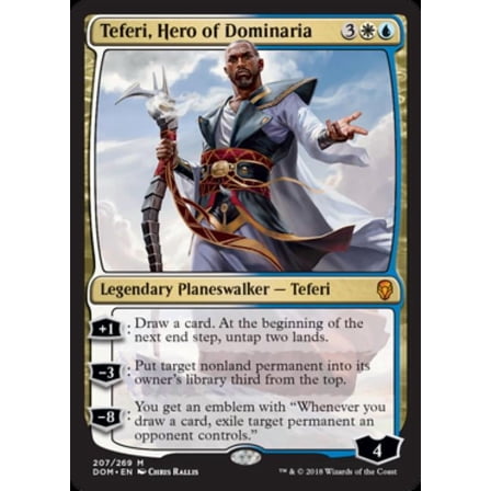 Magic the Gathering - Dominaria - Teferi, Hero of Dominaria Light Play Foil