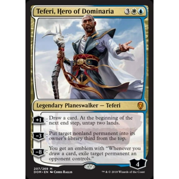 Magic the Gathering - Dominaria - Teferi, Hero of Dominaria Light Play Foil