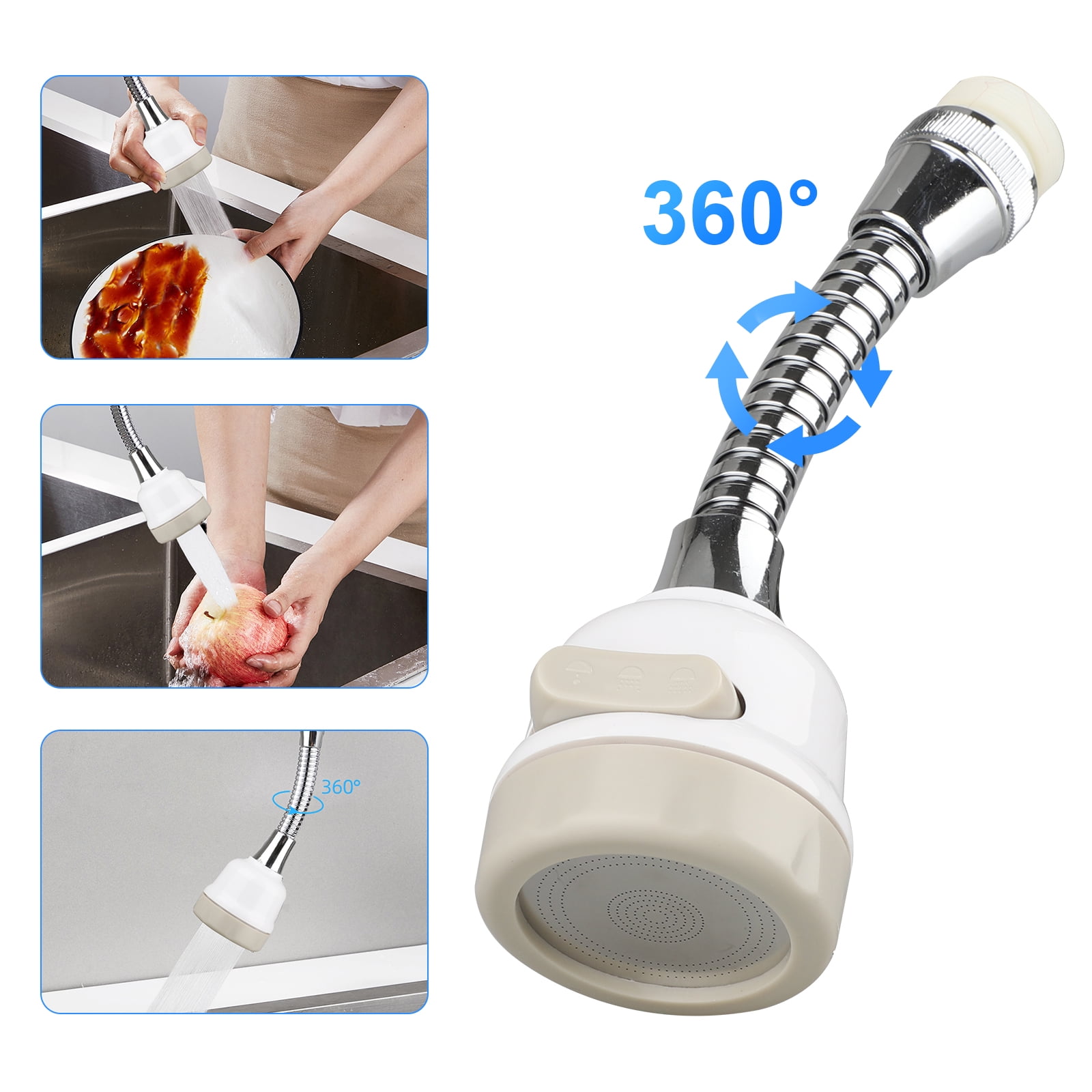 360 Degree Swivel Magic Faucet Movable Kitchen Tap Head Universal Water Sprayer 