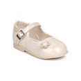 thumbnail image 1 of New Girl aadi Avery-907 Leatherette Round Toe Flower Mary Jane Uniform Shoe, 1 of 5