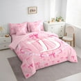 thumbnail image 4 of Homewish Pink Monogrammed D Bedding Comforter Set 7pcs, Kawaii Princess Bow-tie King Bedding Sets, Teens Kids Girls Women Reversible Bed Sheets, Luxury Bedroom Decor, 4 of 8