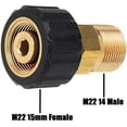 thumbnail image 2 of Pressure Washer Fitting, M22 x 15mm Female Thread to M22 x 14mm Male Thread Quick Connect Pressure Washer Adapter Parts, 2 of 5