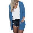 thumbnail image 4 of Cyber_Monday Deals onlyliua Clearance Cardigans Women's Long Sleeve Draped Open Front V-Neck Casual Knit Long Cardigan Jacket Sweater with Pockets Plus Size Clothes for Women, 4 of 6