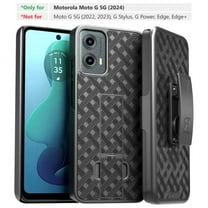 Rome Tech Motorola Moto G 5G (2024) Holster Cell Phone Case with Belt Clip, Black