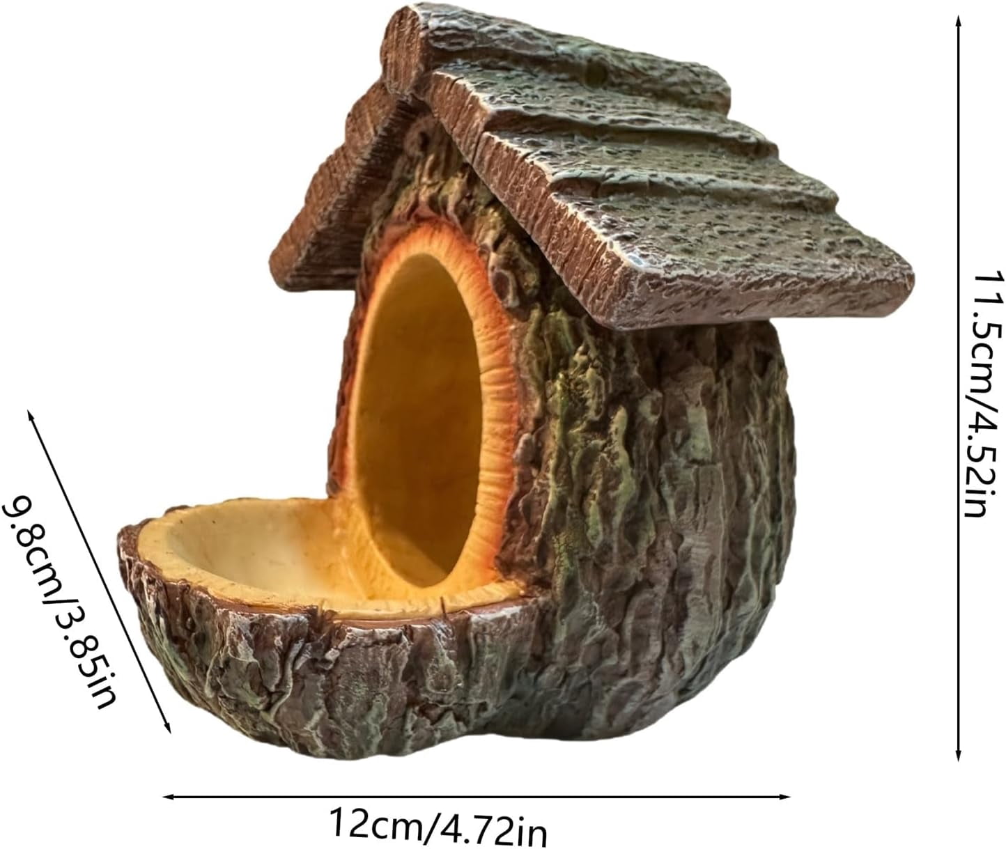 Vintage Tree-Shaped Bird Feeder - Waterproof Resin Hanging Birdhouse with Open Design, for Outdoor Garden, Patio, Yard Decoration (Khaki,1Pcs, B)
