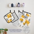 thumbnail image 5 of Hand Drawn Dandelions Flower 5 Pcs Kitchen Set Heat Resistant Oven Mitts and Non-Slip Pot Holders with Adjustable Cooking Apron, 5 of 6