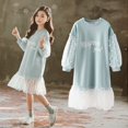 thumbnail image 3 of Vestido de primavera y otoño para niñas, suéter elegante para niñas pequeñas, vestido de princesa de manga larga con hilo para niñas pequeñas, 3 of 6