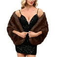 thumbnail image 2 of Fewfanhot Women's Winter Faux-Fur Wraps and Shawls Bridal Scarf for Party Wedding Bride and Bridesmaids, 2 of 4