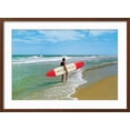 thumbnail image 2 of Art.com Surfer with Long Board, Retro Art Print, Brown Frame Wall Art, 29" x 21", 2 of 4