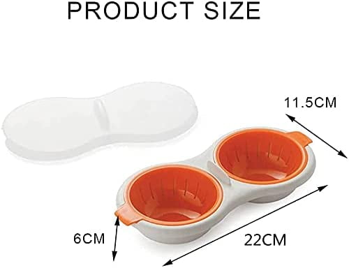 Microwave Egg Poachers Double Cup Egg Boiler Draining Egg Boiler Non-Stick Feature Microwave Ovens Cooking Tools Steamer Kitchen Gadget