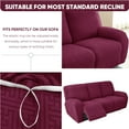 thumbnail image 4 of Y YUNHSOM Stretch Recliner Chair Covers, Recliner Sofa Slipcovers Stripe Jacquard Recliner Couch Covers Furniture Protector Covers for Pet Kid (3 Seater, Red), 4 of 9