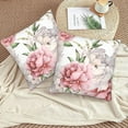 thumbnail image 2 of Peony Flower Pillow Covers 18x18 Set of 2, Floral Throw Pillow Covers Outdoor Decorative Pillow Case for Couch Bed Sofa Cushion Home Decor, 2 of 6