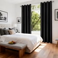 thumbnail image 2 of NEWEEN Blackout Curtains Thermal Insulated & Warm Protecting Curtains Eyelet for Living Room/ Bedroom, 52”W x 95”L,2 Panels,Black Curtains, 2 of 9