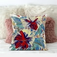 thumbnail image 4 of Amrita Sen Designs  16 x 16 in. Hawaii Floral Duo Broadcloth Indoor & Outdoor Blown & Closed Pillow - White, Blue & Red, 4 of 5