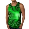 thumbnail image 1 of Gilet Homme Adulte Compression Manches Longues Chemise Été Mode Décontractée Plage Bord de Mer Imprimé Numérique 3D Col Rond Vêtements (Vert, S), 1 of 3