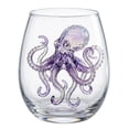thumbnail image 2 of CuiLiyq 2D Printed Sea Creatures Stemless Wine Glass, Coastal Beach Themed Drinking Tumbler, Nautical Decor Glassware for Water, Wine, Cocktails, Unique Housewarming Gift for Sea Lovers, 2 of 7
