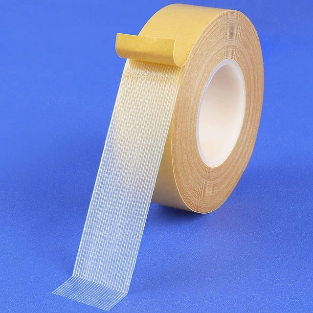 Cinta de Doble Cara Resistente, 20 mm * 0,2 mm (50 m), Adhesivo de Pared Universal Fuerte de Alta Adherencia con Malla de Fibra de Vidrio, Cinta Transparente Resistente Súper Pegajosa, Tiras de Cinta Transparente de Fácil Uso oso de fresa Electrónica
