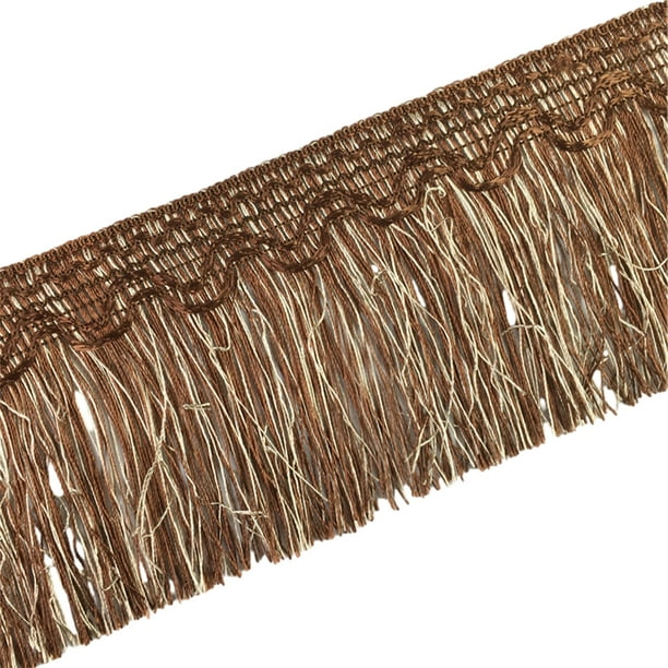 Naiovety Accesorios exquisitos de la cortina de la ropa de la etapa del vestido del ajuste del oro y para el ajuste de la borla de la franja de Tratamientos de ventanas café bicolor diecinueve