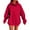 Red, variant on Otntypg Waffle Knit Hoodie Tops for Women Casual Fall Winter Long Sleeve Drawstring Hooded Pullover Sweatshirts Loose Lightweight Comfy Hoodies Top with Pocket Army Green XL