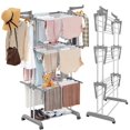 thumbnail image 1 of Tendedero Vertical Plegable para Ropa de 4 Niveles, 126x64x170 mm Estante de Ropa con Ruedas y Rejillas Laterales Extensibles, Gran Capacidad para Colgar y Secar Ropa al Interior y Exterior, 1 of 6