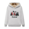 thumbnail image 7 of Cmfcve Women's Ugly Christmas Hoodies Loose Fit Thermal Fleece Lined Pullover Printed Top Long Sleeve Sport Casual Hooded Sweatshirt, 7 of 7