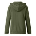 thumbnail image 4 of Dezsed Womens Hoodie Full Zip Long Sleeve Lightweight Sweatshirts Pockets Jacket Coat Green S, 4 of 5