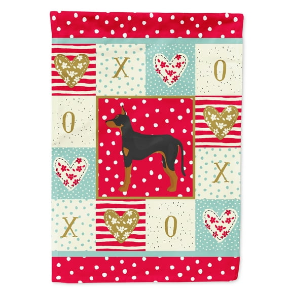 Carolines Treasures CK5862CHF Manchester Terrier Love Flag Canvas House Size Large multicolor