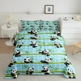 thumbnail image 3 of Castle Fairy Animal Panda 3-Piece Full Size Comforter Sets,Botanical Plants Bedding Comforter Set,Geometric Plaid Lightweight Bedding Sets,Breathable Kawaii Home Decor,Reversible, 3 of 8