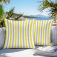 thumbnail image 5 of Light Yellow Grey Stripes Outdoor Pillow Covers Set of 2 Minimalist Abstract Vertical Striped Waterproof Throw Pillow Case Decorative Square Cushion Cover for Patio Couch Garden Balcony, 20"x20", 5 of 9