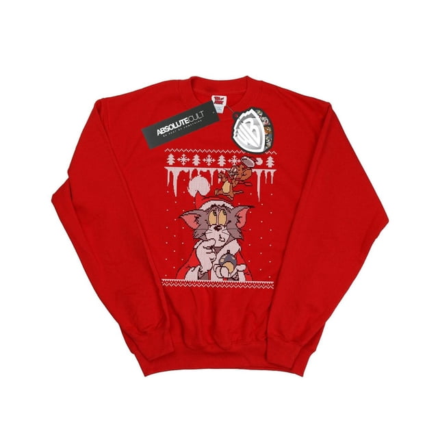 Tom And Jerry Mens Christmas Fair Isle Sweatshirt