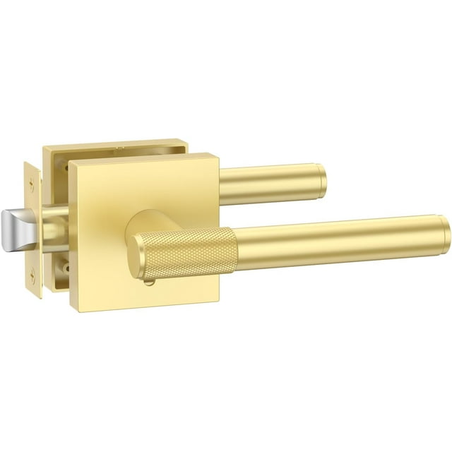 Poignées de Porte Mates Intérieures Moletées Intimité Poignées de Porte Levier de Porte Robuste pour Chambre Ou Salle de Bain Réversible Sans Clé pour Portes Gauche Droite AM
