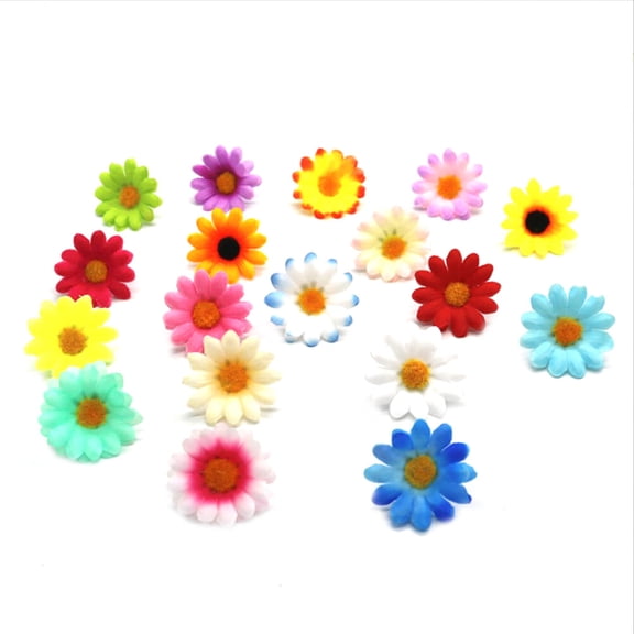 FOMIYES 100PCS Artificial Flowers Heads Assorted Color Silk Cloth Decoration for Craft Floral Decoration