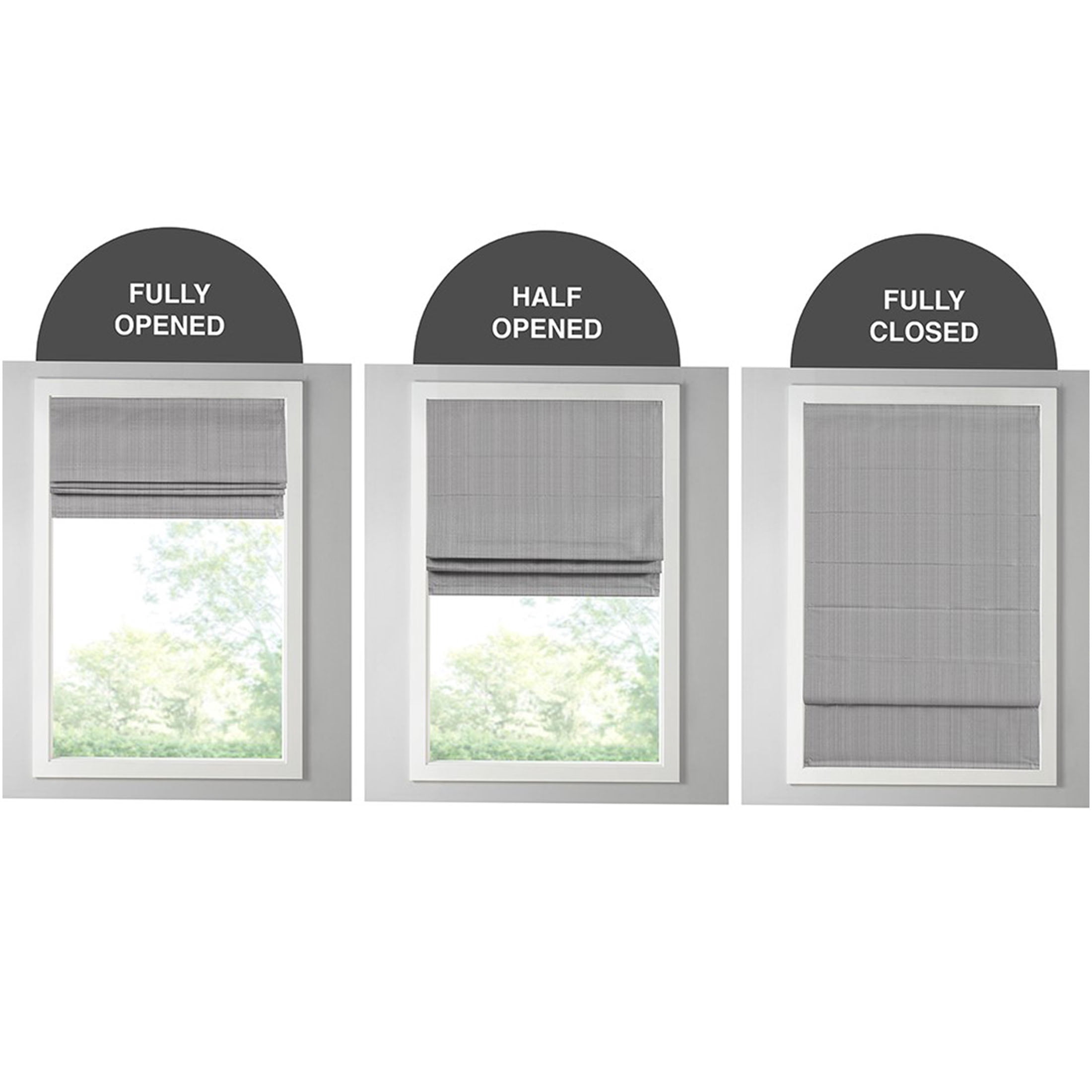 JERFIT Grey Basketweave Cordless Roman Shade for Windows, Thermal Insulated Room Darkening Window Blinds, 64" Length, Easy Mount & Clean, Polyester Fabric