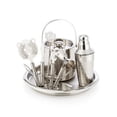 thumbnail image 3 of Godinger Nine Piece Hammered Finish Steel Bar Set, 3 of 3