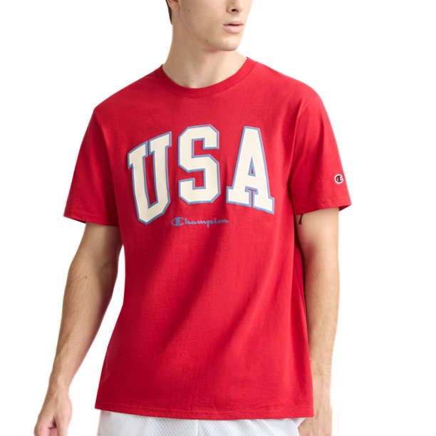 Remera Champion USA Block Logo Spirited Red XL