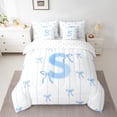 thumbnail image 2 of Castle Fairy Monogrammed Letter S 7-Piece Twin Bedding Sets for Teens Boys Girls,Kawaii Bow Bedding Comforter Set,Geometric Stripes Breathable Sheet Sets,Super Cozy Room Decor, 2 of 8