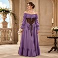 thumbnail image 2 of IWRICH Renaissance Outfits for Women off the Shoulder Corset Dress Halloween Medieval Sets, 2 of 4
